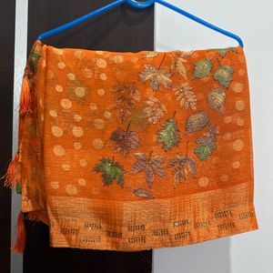 Orange Chiffon Saree