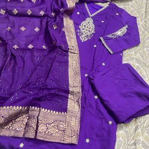 Kurti Set With Banarasi Duppatta 💯❤️