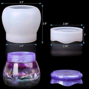 Silicone Jar Molds, Resin Molds with Li
