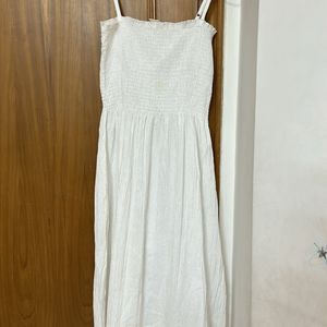 White Strappy Midi Dress