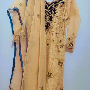 Golden Kurta With Dupatta PARTY WEAR