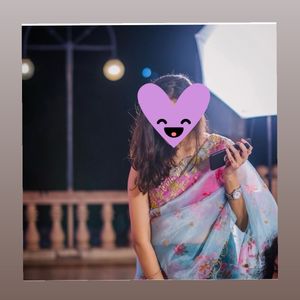 Blue Saree With Stiched Pink Blouse 🩷