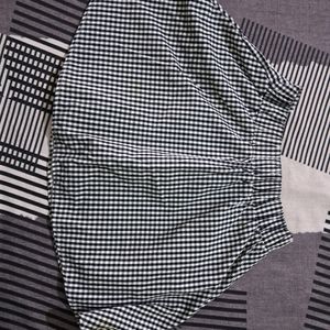 Mini Black And White Checked Skirt