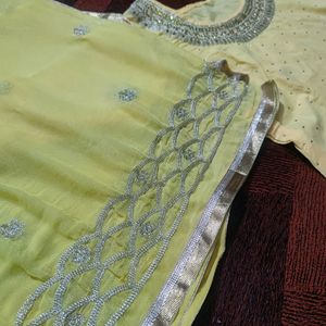 Beautiful Yellow Unused  Shalwar Kurta