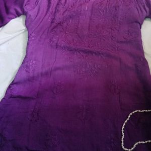 Ombre Purple Chikankari Kurti