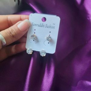 Korean Earrings With Sparkle Ad Stone