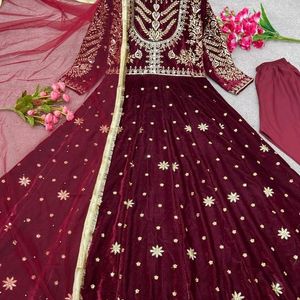 Readymade Velvet Designer Anarkali Suit