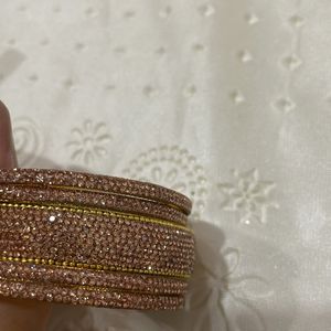 combo of 2 glass bangles set & 1 stone bangle pack