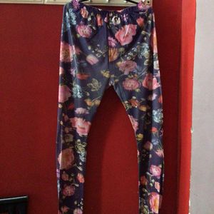 Blue Floral Jeggings