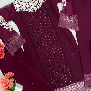 Designer Embroidery Work Suit