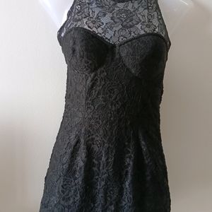 ASOS Stylish Black Lace Mini Dress