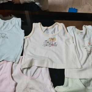 Baby's (0-1months) vests- set of 6