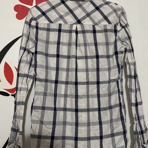 Spykar White Checked Shirt (women)