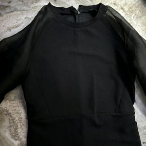 Black Midi Full Slevves Dress