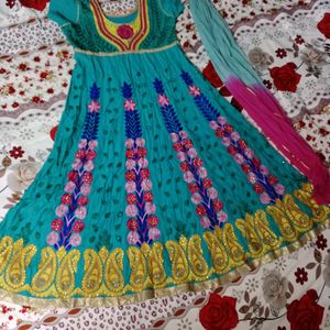 Beautiful Embroidery Anarkali Dress with Dupatta