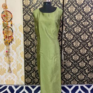 Plus Size Beautiful Green Silk Gown