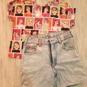 Stylish Denim Shorts & Graphic Printe Tshirt