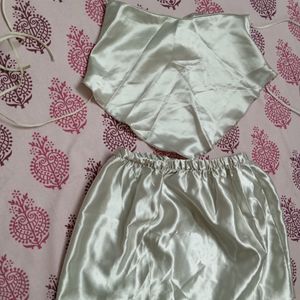 Satin Night Dress Two Piece