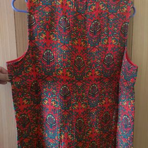 Red-floral Half-waistcoat