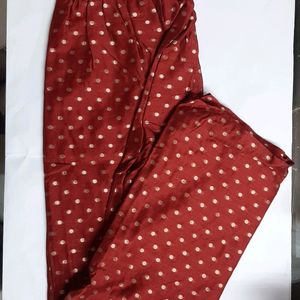 W Brand Dark Red Jacquard Parallel Pants