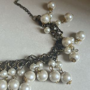 Combo Of 2- Hanging Pearl New Earring+ Necklace