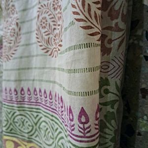 Pure Cotton Saree With Printed