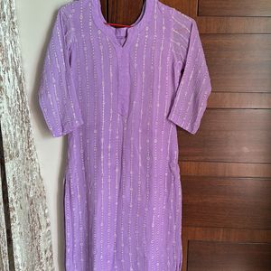 Pure Georgette Lavendar Kurta Set