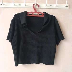 Women Black Crop Top