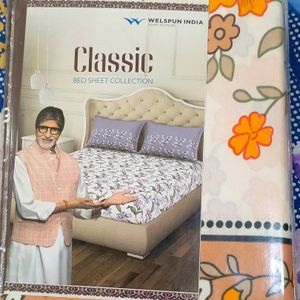 Bedsheet (Pure Cotton) + Pillow Covers