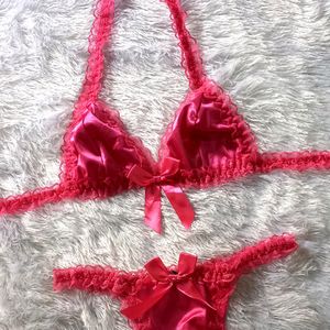 Rani Pink Ruched Intimate Set