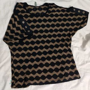 Black And Brown Women Party Wear Top