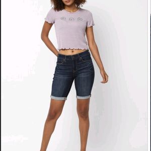 American Eagle Mid Rise Blue Bermuda Shorts.