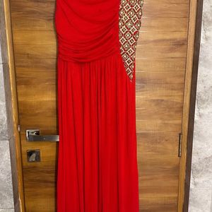 Red Partywear Festive Gown