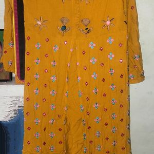 Mustard Colors Full Length Kurta Like New