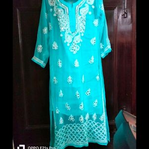 Chiken Mirror Work Kurti