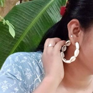 White Shell Earrings