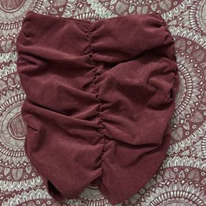 ZARA Brand New Velvet Ruched Skirt