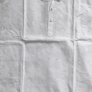 Authentic Lucknowi Gents Kurta In White Colour