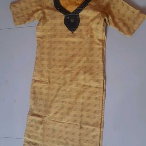 Womens Cotton Yellow Colour Kurti