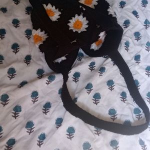 Crochet Daisy Tote Bag