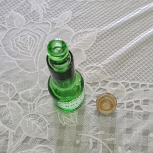 Vintage Empty Faberge Brut mini green glass Bottle