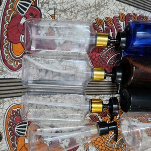 HAUL OF UPCYCLED PUSH AND DISPENSE BOTTLES