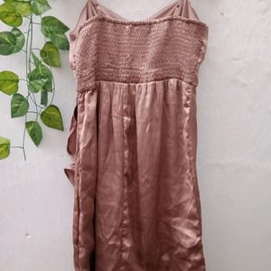 Rose Gold Satin Dress