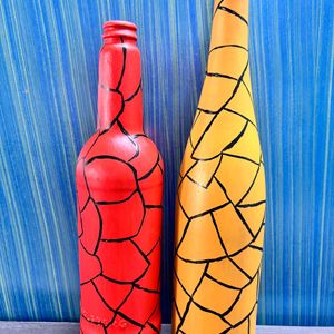 Handpainted glass bottles