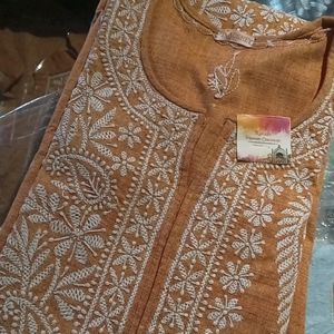 Khadi Winter Chikankari Kurti