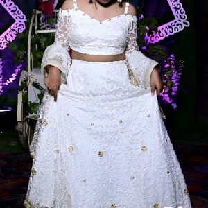 White Designer Lehenga Choli With Dupatta