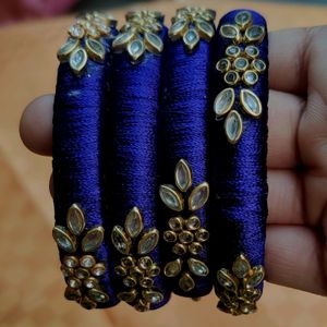 Violet Colour Silk Thread Bangles