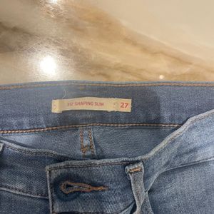 Levi's Blue High Waisted Jeans In 27