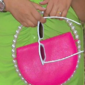 Circular Pearl Handle Sling Bag