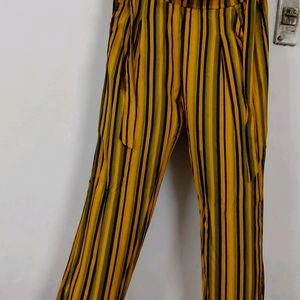 Yellow Strapped Trouser For Women